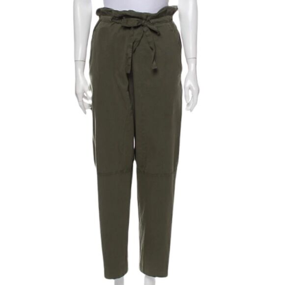 Munthe Women’s Green High-Rise Exhibit Paperbag Pants Size Medium - Picture 11 of 13